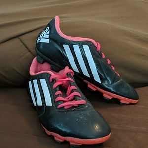 Adidas black/pink/white soccer cleats